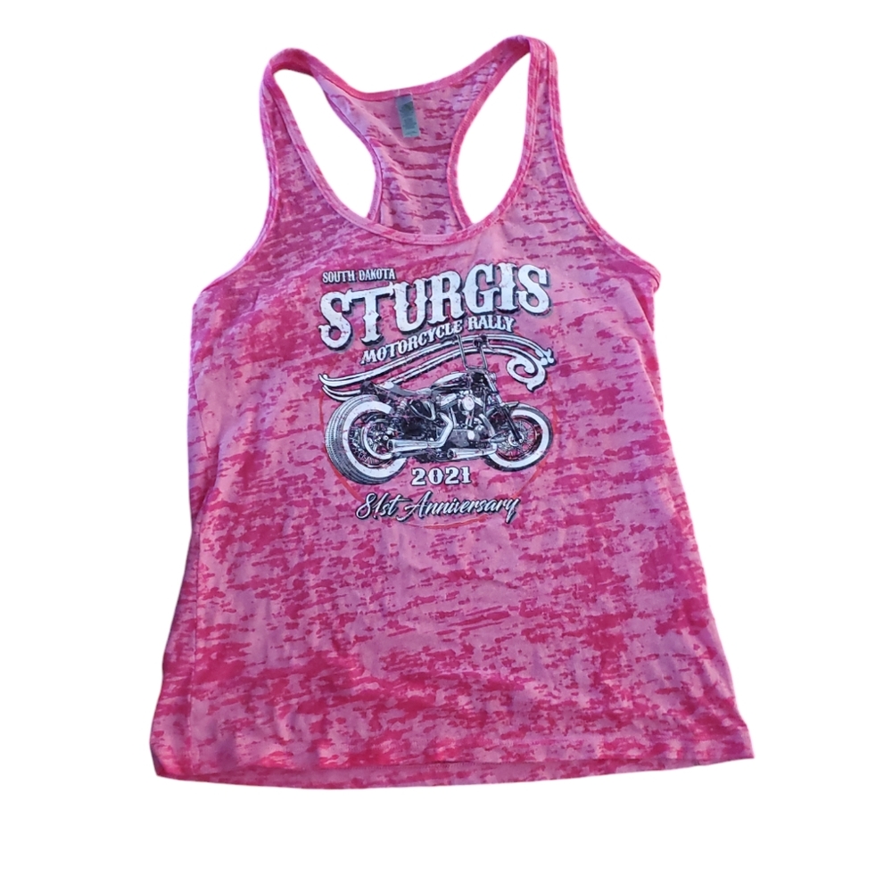 Next Level Apparel Sturgis Rally 2021 Pink Tank Top (L)